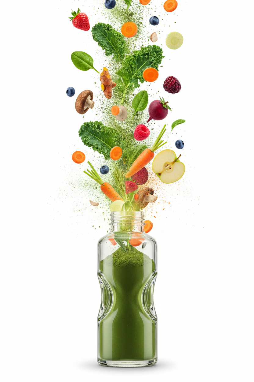 Ingredients pouring into bottle