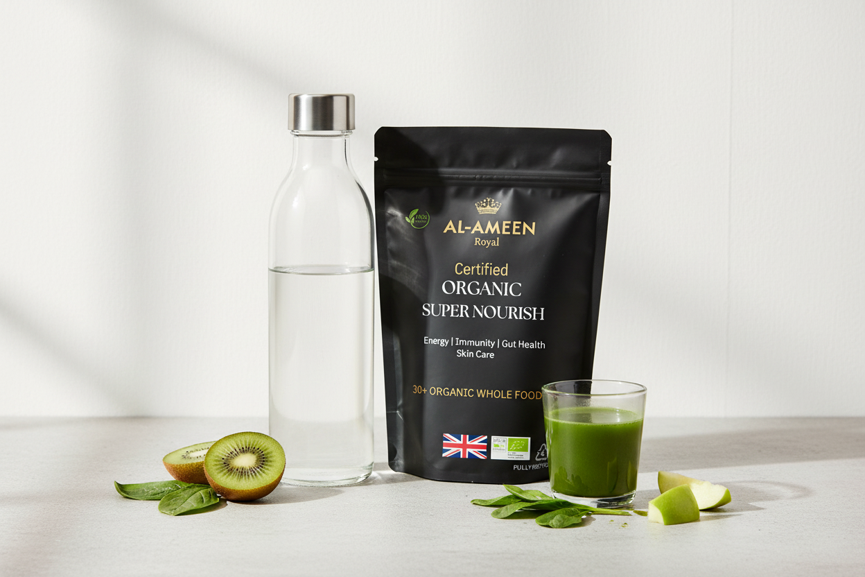 SuperNourish with glass bottle